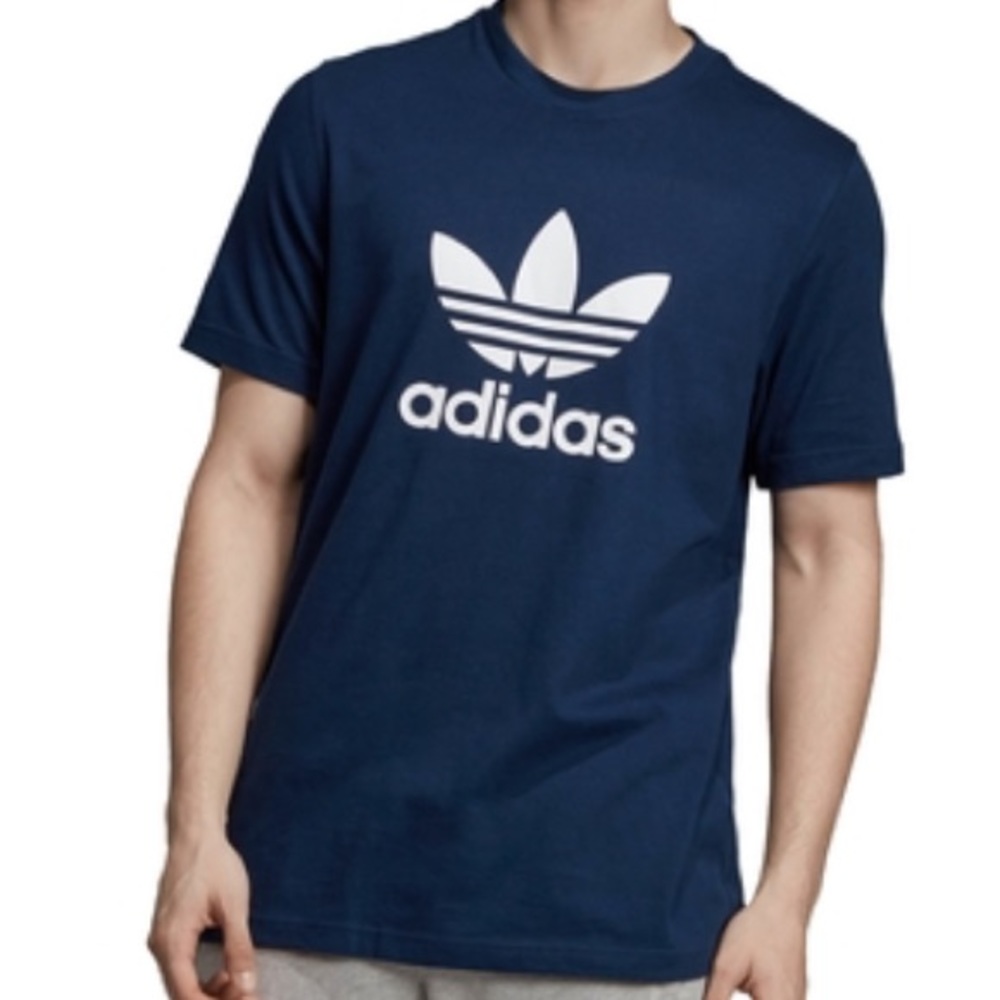 NEW Adidas Men’s Trefoil Navy Blue Cotton Tee